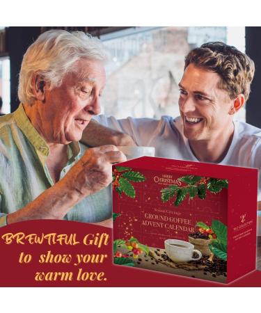 Coffee Advent Calendar 2023 - Selection of 24 Premium Flavoured Coffee Mix - Christmas Presents for Men and Women - Christmas Calendar - Coffee Gifts for Men and Women (Ground Coffee) Ground Coffee Advent - Buy Online on GoSupps.com