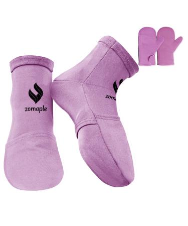 Zomaple Cold Therapy Socks and Gloves Women and Men with Gel Packs - Perfect Cooling Bundle for Plantar Fasciitis Neuropathy Arthritis and Carpal Tunnel