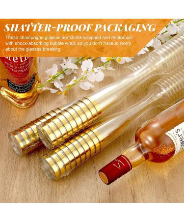 100 Pcs 5oz Gold Glitter Disposable Champagne Flutes - Wedding Party Supplies - Buy Online on GoSupps.com