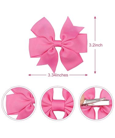 40 Piece 3 Boutique Grosgrain Ribbon Hair Bows Alligator Clips for Girls - Perfect Accessories for Toddlers, Teens - Solid Colors in Pairs - Buy Online on GoSupps.com