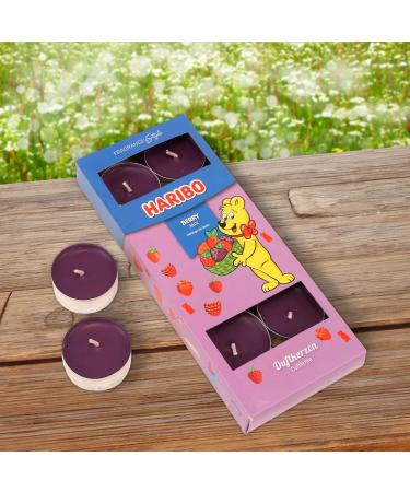 Haribo Tea Lights Trio Set All Year - Berry Mix Cherry Cola & Strawberry Happiness 30 Pieces (3 x 10) - Scented Candles with 4-6 Hours Burn Time Mood Lighting for Home - Buy Online on GoSupps.com