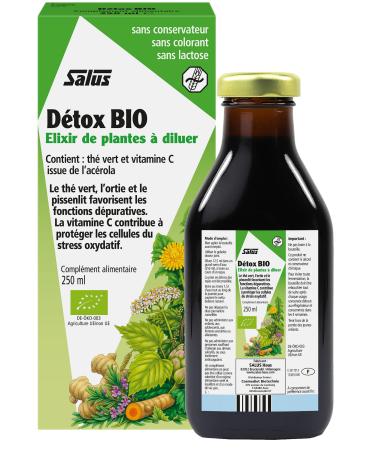 Salus Organic Detox - Liquid Formula - Toxin Removal*, Drainage - Based on Green Tea, Nettle and Acerola - 250 ml