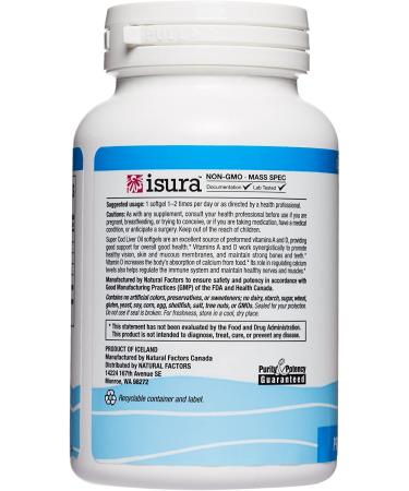 Natural Factors Super Cod Liver Oil - 90 Softgels for Omega-3 & Vitamin D - Buy Online on GoSupps.com