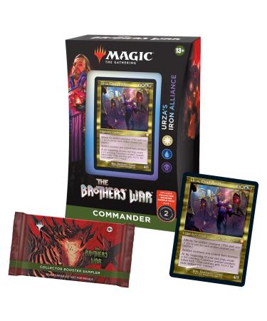 Magic: The Gathering The Brothers War Retro-Frame Commander Deck - Urza's Iron Alliance (White-Blue-Black) + Collector Booster Sample Pack