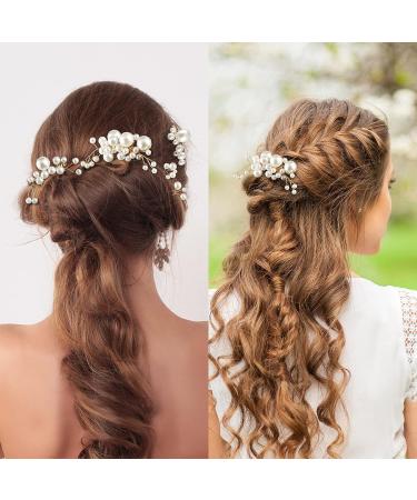 XieNie Gold Wedding Hair Combs & Pins Set - Bridal Accessories for Brides & Bridesmaids - Buy Online on GoSupps.com