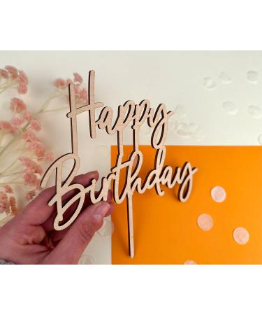 DekoHaus Wooden Cake Topper Happy Birthday Cake Decoration - Buy Online on GoSupps.com