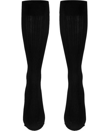 Truform Women's Fit Compression Socks - Rib Knit Pattern 15-20 mmHg Black Medium Pack of 2 - Best for Circulation & Comfort - Buy Online on GoSupps.com