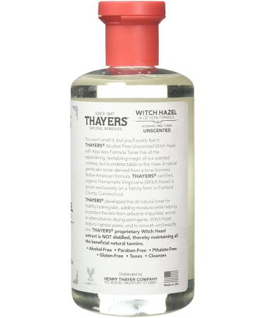Thayers Alcohol-free Unscented Witch Hazel and Aloe Vera Toner 12 oz (Pack of 2) - Fragrance-Free Formula - Buy Online on GoSupps.com