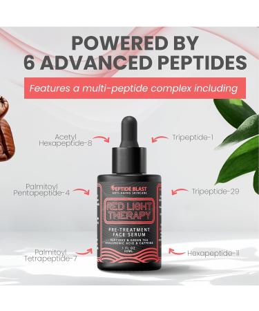 Red Light Therapy Activation Serum - Deep Penetration Technology with Green Tea Hyaluronic Acid & Peptides | Prepares Skin for Devices Improves the Look of Fine Lines & Wrinkles 1 oz - Buy Online on GoSupps.com