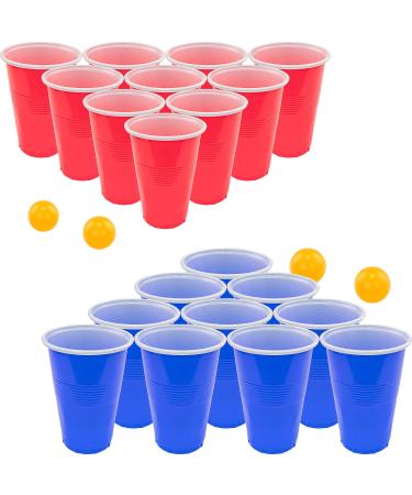 Fairly Odd Novelties Beer Pong Set, Red Cups and Ping Pong Balls. Assorted