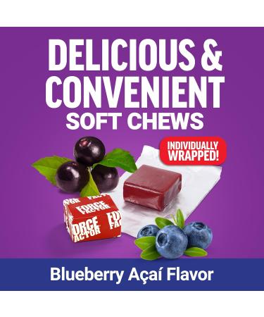 Force Factor Daily Relief Nerve Supplement with Alpha Lipoic Acid, B Vitamins, CoQ10 & Acetyl-L-Carnitine HCl for Nerve Discomfort in Hands, Feet, Toes & Fingers, Blueberry Acai, 30 Soft Chews - Buy Online on GoSupps.com