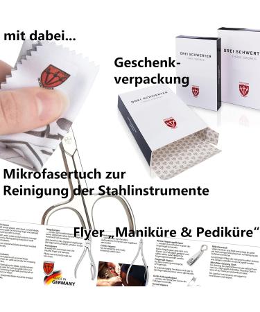 Three Swords 8-Piece Roma Manicure Set | Premium Red Leather Nail Care Kit with Scissors Clippers & Tweezers - Buy Online on GoSupps.com