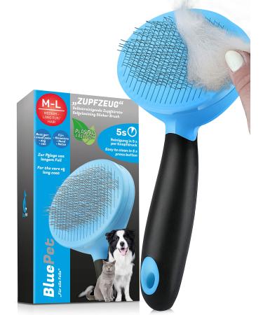Bluepet plucking grade fiddling brush for cats and dogs - Langhair's long -hair self -cleaning - plucking brush - fur care British shorthair - dog brush blue - Buy Online on GoSupps.com