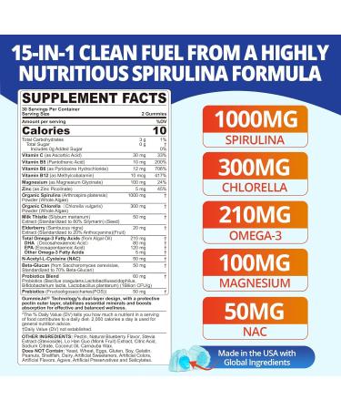 LILICARE Chlorophyll Gummies - Super Green + Organic Blue Spirulina Chlorella Gummies - Buy Online on GoSupps.com