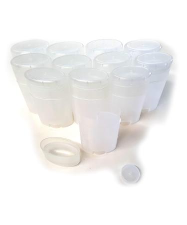 Empty Deodorant Containers - Twist-up Recyclable DIY Empty Deodorant OVAL Tubes Bottom-fill 2.0 Oz (12-Pack Clear) 12-Pack Clear
