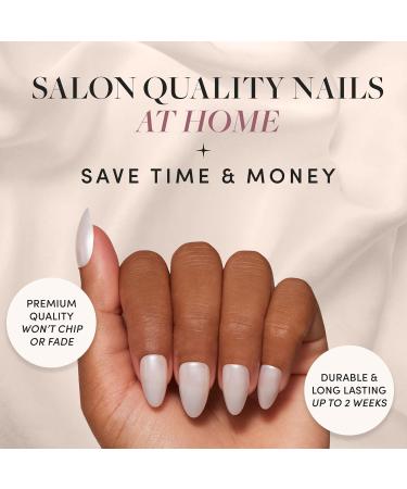 Glamnetic Press On Nails - Hailey | Glossy Semi-Transparent Short Almond Nails Reusable | 15 Sizes - 30 Nail Kit with Glue - Buy Online on GoSupps.com