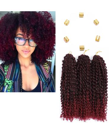 3 packs passion twist crochet hair 12 inch crochet borders for short marlybob kinky curly crochet braids 30.5 cm curly wavy hair extension (12 inch t1b/bug)