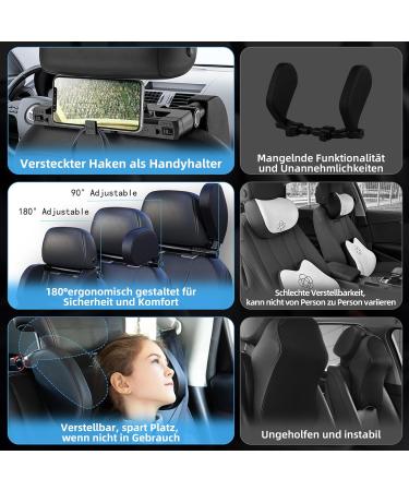 Adjustable Leather Car Headrest for Kids & Adults - Breathable Neck Support Pillow (1 Pack) | Ideal for Comfortable Travel - Buy Online on GoSupps.com