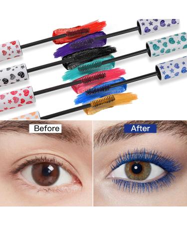 Luxsea Waterproof Colorful Mascara 7 Colors Long Lasting Volumizing Eyeliner Bundle - Multicolor - Buy Online on GoSupps.com