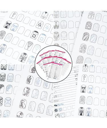 Nail Art Practice Book - 12 Sheets for Manicure Training and Painting Templates - Buy Online on GoSupps.com