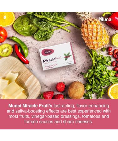 Munai Miracle Berry Tablets - 12 Count | Flavor Changing Natural Non-GMO Formula for Enhanced Wellness | Fast-Acting Miracle Fruit Tablets - Buy Online on GoSupps.com