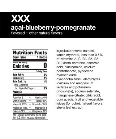 Vitaminwater Zero A a -Blueberry-Pomegranate 20 fl oz  12 Pack with Electrolytes & Vitamin B5 B6 B12 - Buy Online on GoSupps.com