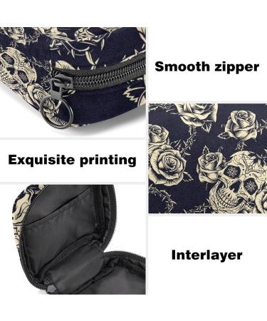 Skull Flowers Pattern Sanitary Napkin Storage Bag - Portable Period Kit Holder - Color 10 - Buy Online on GoSupps.com