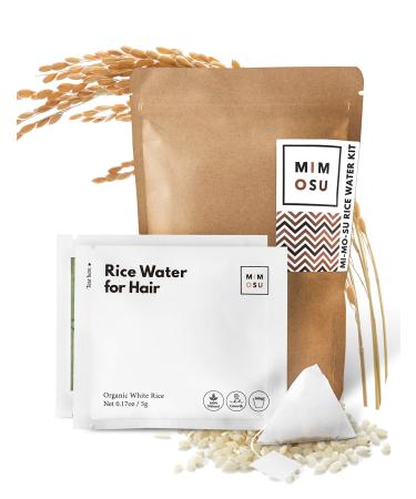 Rice Water for Hair Growth DIY Tea Bags, Natural Deep Conditioner & Detangler, Nourished Organic Rice Protein to Help Regrowth & Repair Damaged Hair, Curly Girl Method Fermented Rice Water Hair Growth