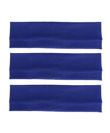 MapofBeauty Yoga Headbands - 3 Pack Stretchy Cotton Hair Wraps for Running & Gym - Blue - Buy Online on GoSupps.com