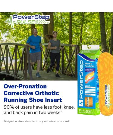 Powerstep Pulse Maxx Running Insoles - Over-Pronation Corrective Orthotic Inserts for Plantar Fasciitis, Heel & Foot Pain Relief - Men's 9-9.5 / Women's 11-11.5 - Buy Online on GoSupps.com