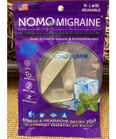 NOMO Anti Nausea Wristband | Relief Band for Headache and Migraine Nausea with Peppermint Aromatherapy and Acupressure | Adult Nausea Band | Large Size Wrist ( 6.25 ) | Gray | Single Pack 1 Count (Pack of 1) - Buy Online on GoSupps.com