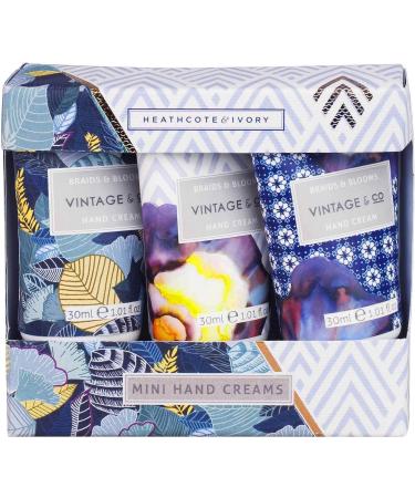 Vintage & Co Beauty Braids & Blooms Coffret cadeau trio de cr me pour les mains | Enrichi en beurre de karit | Sans cruaut envers les animaux et v g talien | Tailles adapt es aux voyages | 3 x 30 ml Encens 30 ml (Lot de 3) - Buy Online on GoSupps.com