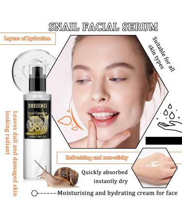 Snail Mucin Serum Moisturizing Snail Face Serum for All Skin Type Hydrating Snail Face Toner Moisturizer 100ML Snail98 - Buy Online on GoSupps.com
