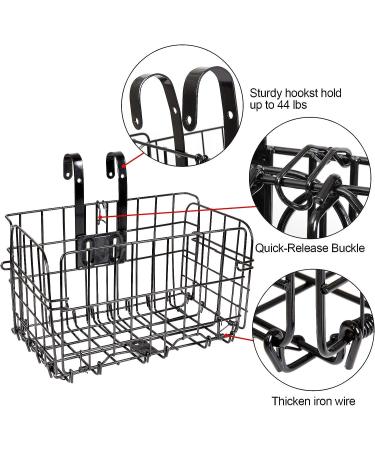 Folding Rear Bike Basket | Detachable Front Basket | Rust-Proof Wire Mesh | Bike Cargo Rack - Buy Online on GoSupps.com