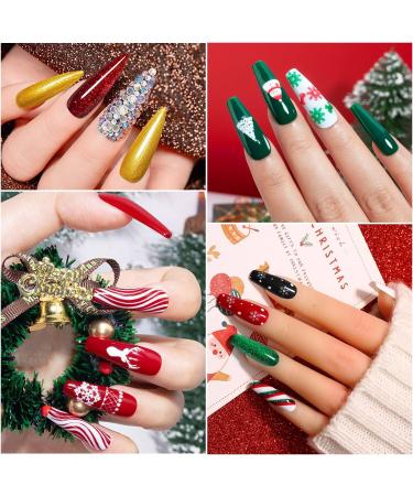 Yueshop Christmas Green Red Collection Gel Nail Polish Set - 6pcs Glitter Soak Off UV LED Lamp Varnish for Salon-Quality Nail Art at Home - 8ML - Buy Online on GoSupps.com