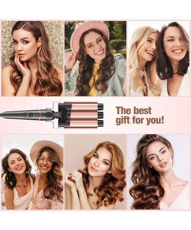 BESTOPE PRO Waver Curling Iron - 3 Barrel Hair Crimper Iron Set Fast Heating 5 in 1 Curling Wand Ideal for All Hair Types Includes Clips & Storage Bag - Rose Gold - Buy Online on GoSupps.com