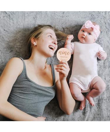 Toyvian Monthly Milestone Wooden Monthly Baby Milestone Cards Newborn Photography Props Baby Growth and Pregnancy Growth Cards Milestone Wooden Circles Milestone Cards - Buy Online on GoSupps.com