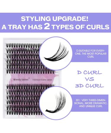 240PCS 16-20mm D Curl 3D Effect Individual Eyelash Extensions | DIY 3D/40D-0.07-D Clusters | RR-16-20mm - Buy Online on GoSupps.com