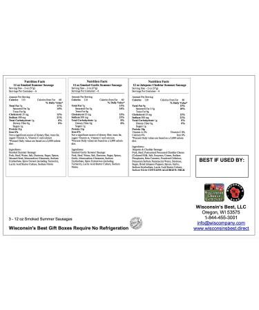 Wisconsin's Best Original Hickory Smoked Summer Sausage 12oz - High Protein, Low Sugar & Carb Meat Snack for Entertaining and Gifting - Buy Online on GoSupps.com