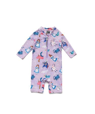 Bonverano Baby Girls Swimsuit UPF 50+ UV Protection One Pieces Sunsuit with Sun Cap (Purple 24-36Months) 2 Years Purple