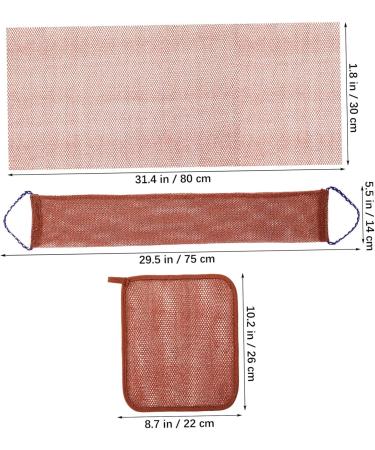 HAPINARY 1 Set Bath Towel Exfoliating Loofah Back Wash Scrubber Exfoliating African Net Towels Nylon Brown - Buy Online on GoSupps.com