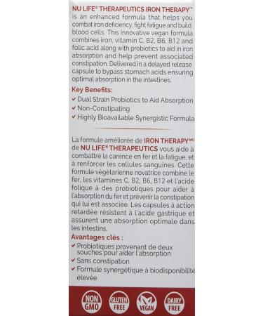 NuLife Therapeutics by NuLife Vitamins Iron Therapy - Builds Blood Cells 60 Count - Buy Online on GoSupps.com