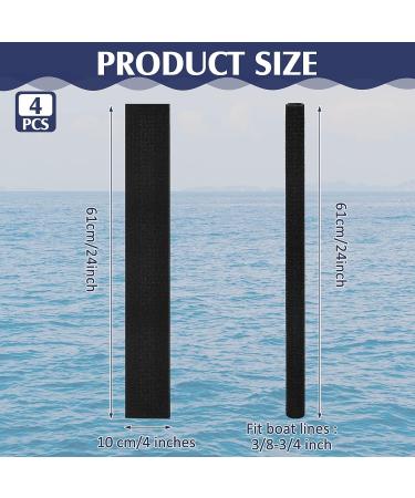 Boat Dock Line Chafe Guards - Set of 4, 24 Inch Removable & Secure Black Rope Chafe Guards - Buy Online on GoSupps.com