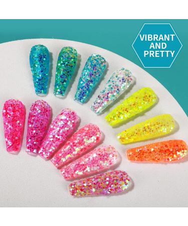 YGDZ Chunky Glitter: 13 Colors Holographic Rainbow Sequins for Nail, Body, Face, Hair, Eyes - Festival Makeup Glitter - Buy Online on GoSupps.com
