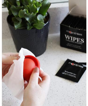 30pcs MOONTHLIES Menstrual Cup/Disc Wipes - Individually Wrapped, pH Balanced, Alcohol-Free, Fragrance-Free, Chemical-Free - Buy Online on GoSupps.com