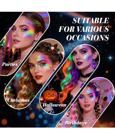 12 Couleurs Festival Paillettes Visage Fluorescent Paillette Paillettes Corps et Visage Mati re S cure R sistante Eau pour Adultes Soir e Festival Sc ne Maquillage Carnaval - Buy Online on GoSupps.com