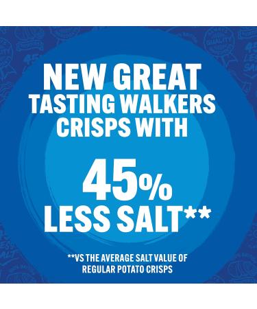 Walkers Less Salt Lightly Salted 45g - Reduced Sodium Chips | 1 Pack - Buy Online on GoSupps.com