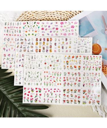 3 Large Sheets Water Transfer Flower Nail Art Stickers Spring Summer Style Nail Decals Self-Adhesive Flowers Nail Sticker Manicure Tips DIY Nail Art Nail Decorations for Women Girls 36 Small Sheets - Buy Online on GoSupps.com