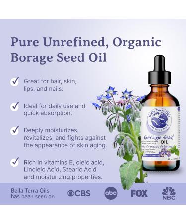 Bella Terra Oils Borage Seed Oil. 120ml. 100% Pure. Cold-pressed. Unrefined. PA-free. Hexane-free. Rich in GLA. Natural Moisturizer for Skin Hair. 120 ml (Pack of 1) - Buy Online on GoSupps.com