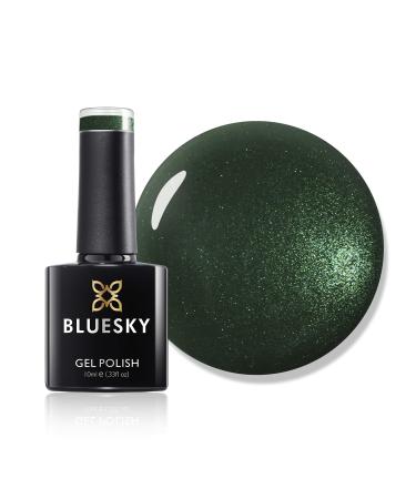Bluesky Gel Nail Polish Forest Green 80574 Dark Glitter Green Pine Long Lasting Chip Resistant 10 ml (Requires Drying Under UV LED Lamp)